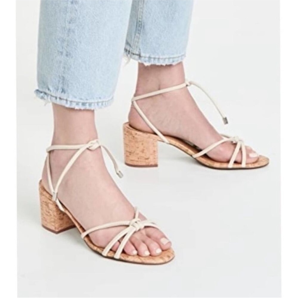 NIB Schutz Suzy Mid Block Leather Sandals Size 7.5